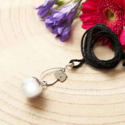 collier pour bola de grossesse, en coron coton noir