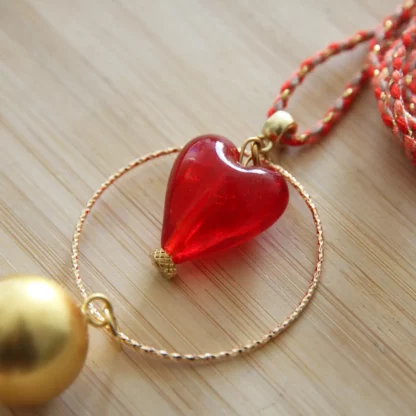 pendentif coeur rouge saint valentin pour bola de grossesse